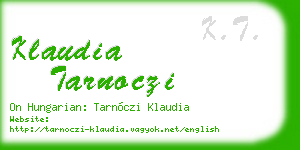 klaudia tarnoczi business card