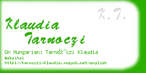 klaudia tarnoczi business card